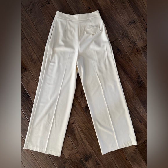 Zara Wide-Leg Cream Trousers - Picture 2 of 7